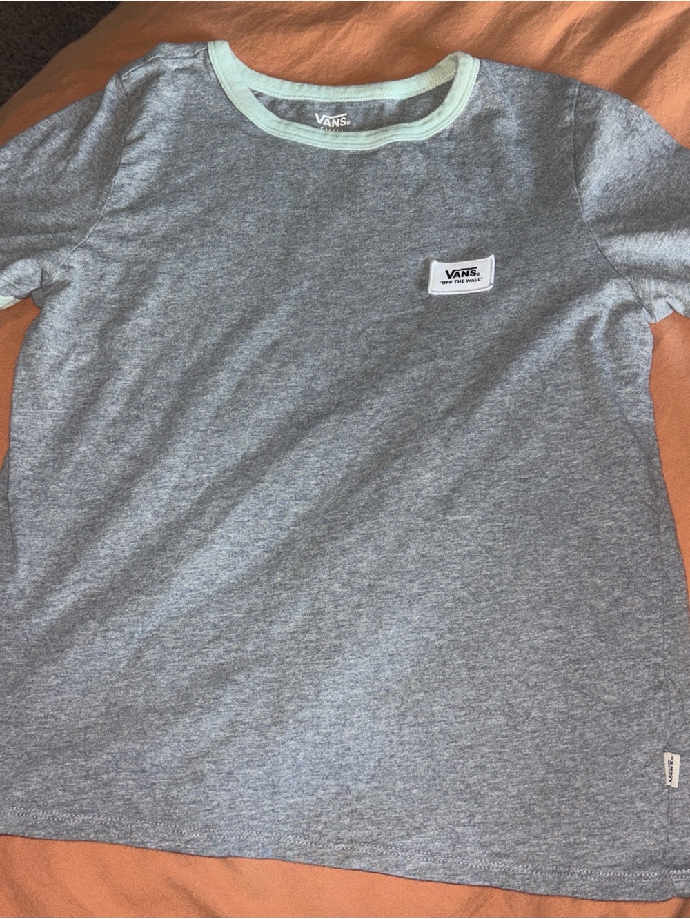 Vans Grey Tee with Mint Trim